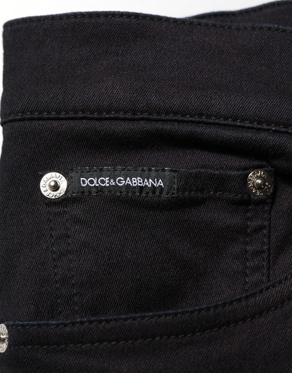 Black Cotton Blend Skinny Men Trouser Pants