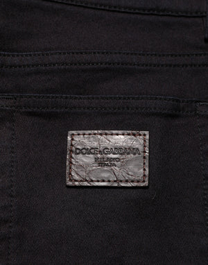 Black Cotton Blend Skinny Men Trouser Pants
