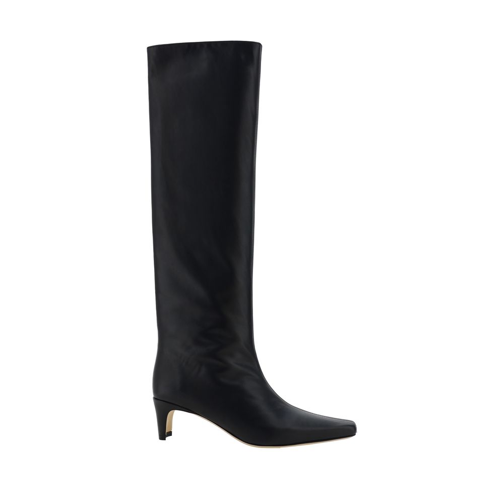 Black Calf Leather Bos Taurus High Heel Boots