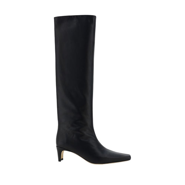 Black Calf Leather Bos Taurus High Heel Boots