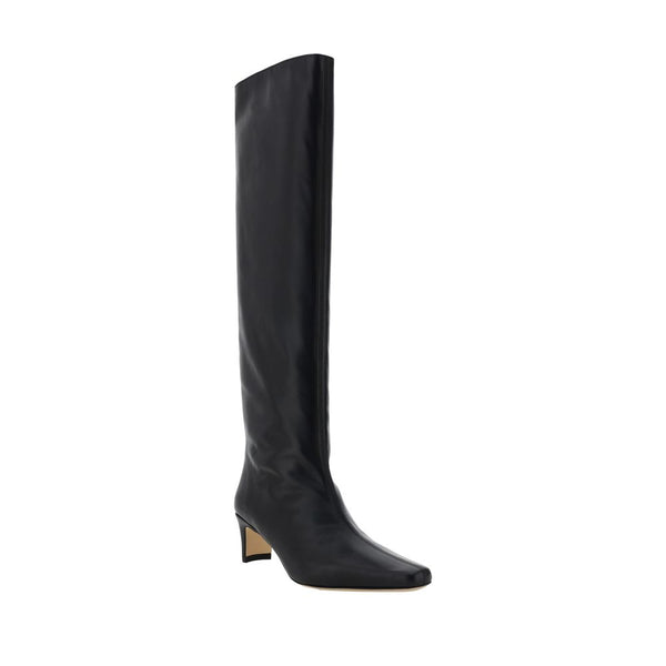 Black Calf Leather Bos Taurus High Heel Boots