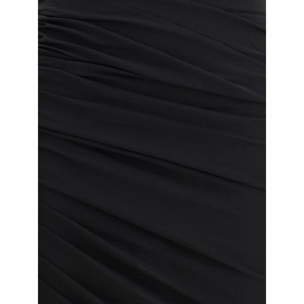 Black Acetate Casual Dress