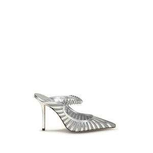 Silver Leather High Heel Pumps