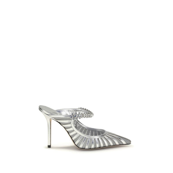 Silver Leather High Heel Pumps