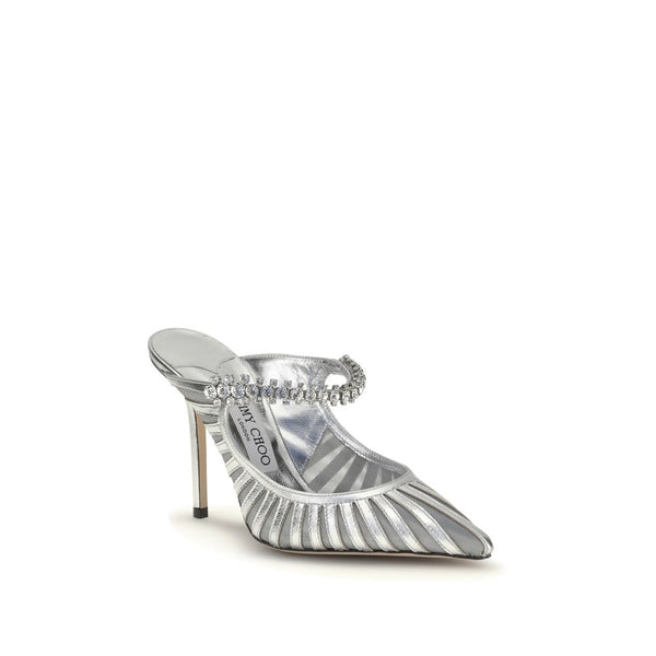 Silver Leather High Heel Pumps