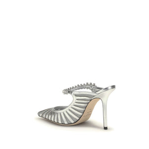 Silver Leather High Heel Pumps