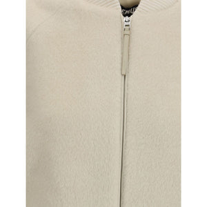White Wool Bomber