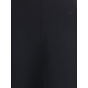 Black Cotton Midi Skirt