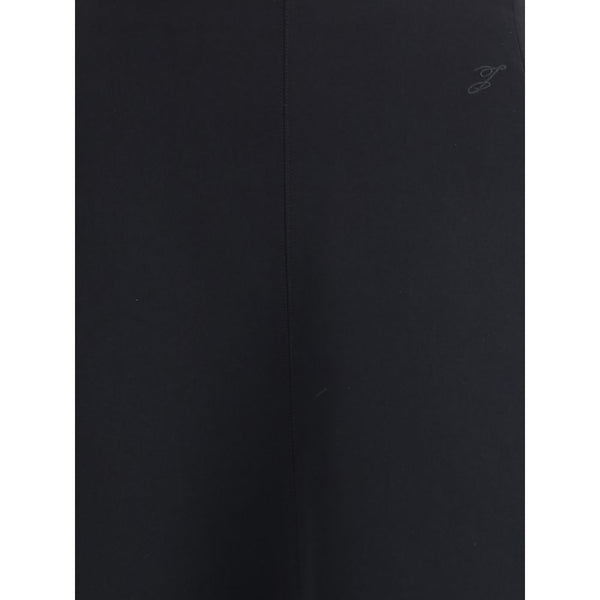 Black Cotton Midi Skirt