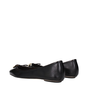 Black Leather Ballet Flats