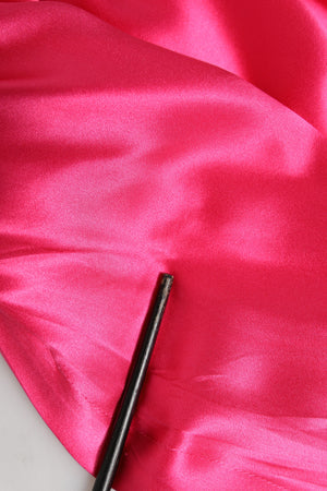 Pink Sheath Silk Bow Open Shoulder Dress
