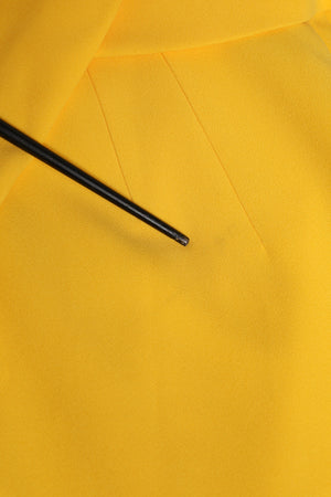 Yellow One Shoulder Side Slit Sheath Dress