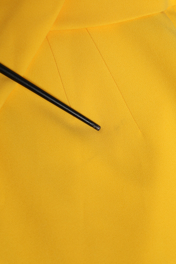 Yellow One Shoulder Side Slit Sheath Dress