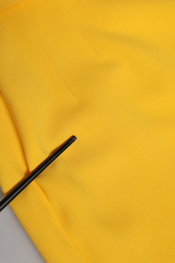 Yellow One Shoulder Side Slit Sheath Dress