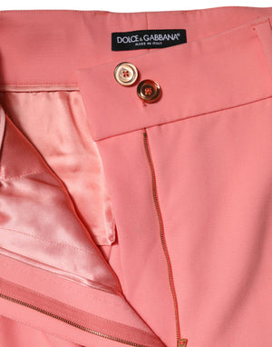 Pink High Waist Dress Tapered Trouser Pants