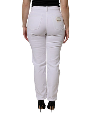 White Cotton Tattered BOYFRIEND Denim Jeans