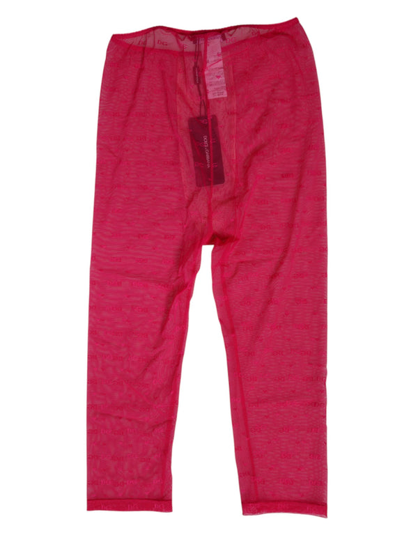 Fuchsia Logo Lace Tight Midi Trousers Underwear