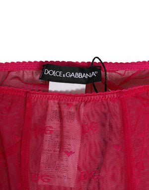 Fuchsia Logo Lace Tight Midi Trousers Underwear