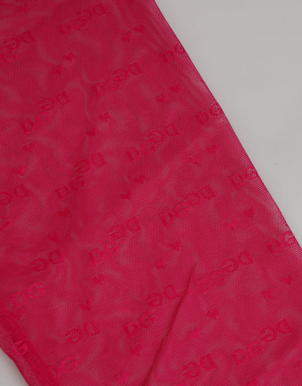 Fuchsia Logo Lace Tight Midi Trousers Underwear