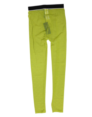 Neon Green Nylon Logo Lace Leggings Pants Underwear