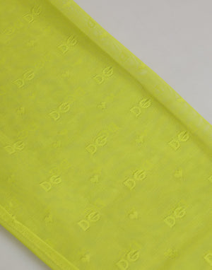 Neon Green Nylon Logo Lace Leggings Pants Underwear