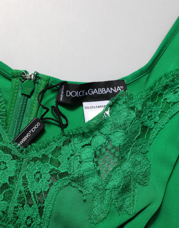 Green Floral Lace Tank Lingerie Top Underwear