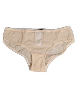 Beige DG Logo Lace Mid Waist Panty Underwear