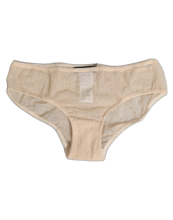 Beige DG Logo Lace Mid Waist Panty Underwear