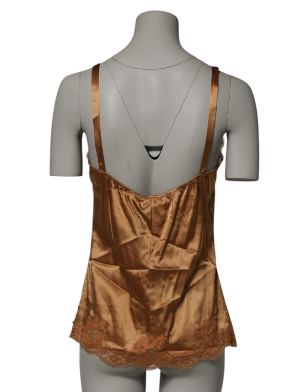 Brown Floral Lace Tank Lingerie Sleepwear Underwear