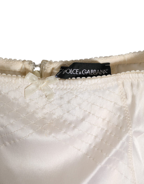 Off White Silk High Waist Girdle Panty Underwear
