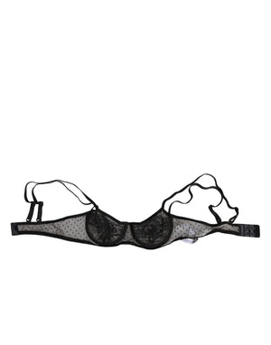 Black Floral Underwired Balconette Bra Underwear