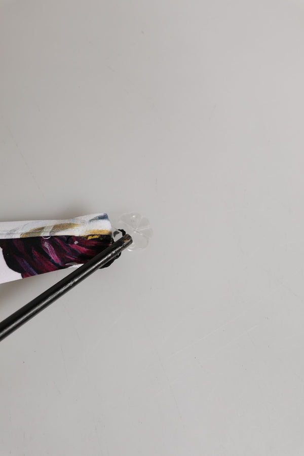 White Floral Print Halter Bikini Top Swimwear