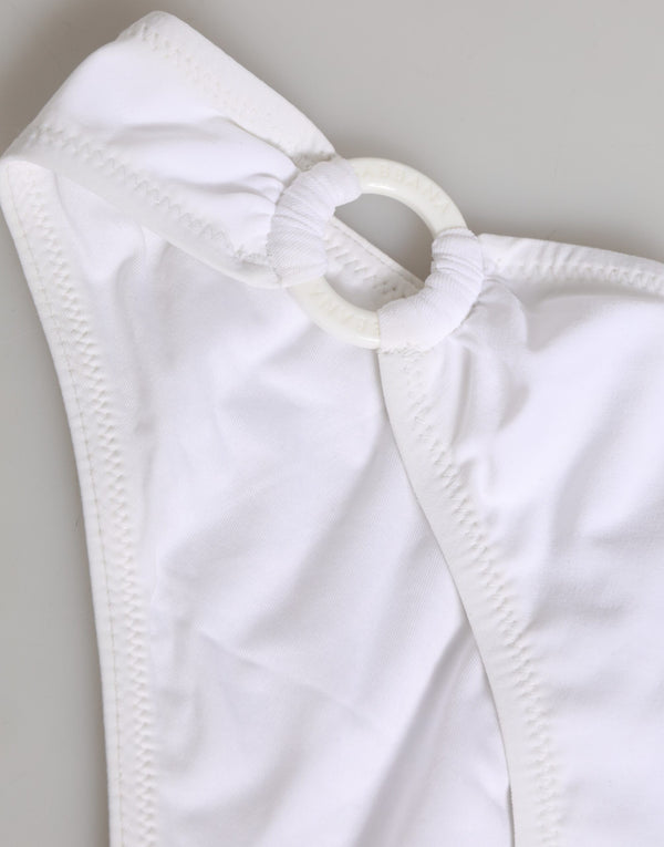 White Logo Swimsuit 2 Piece Top Bottom Swimwear