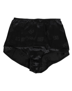 Black Silk Stretch High Waist Girdle Underwear