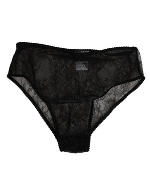 Black Nylon Stretch High Waist Panty Underwear