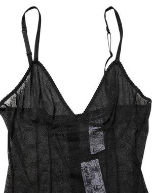 Black Nylon Stretch Bodysuit Lingerie Underwear