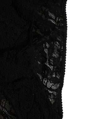 Black Lace Slip Brief Logo Waistband Underwear