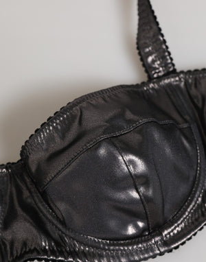 Black Acetate Stretch Balconette Bra Underwear