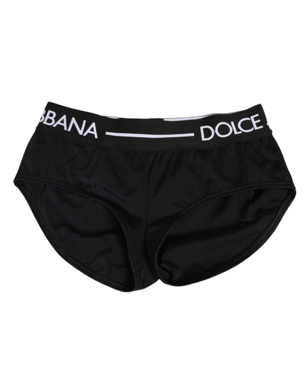 Black Nylon Logo Waistband Shorts Underwear