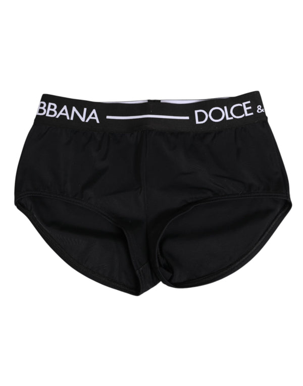 Black Nylon Logo Waistband Shorts Underwear