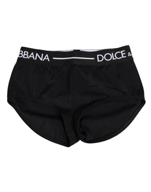 Black Nylon Logo Waistband Shorts Underwear