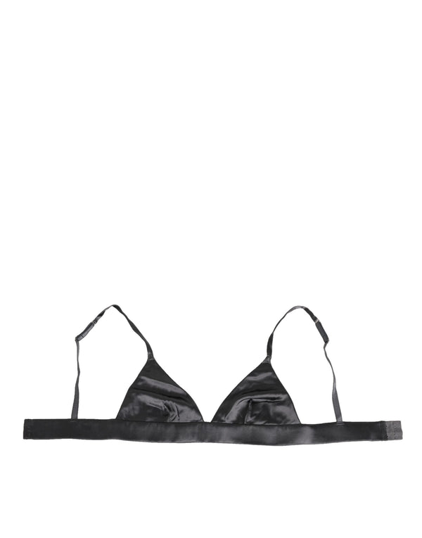 Black Silk Satin Triangle Soft Cup Underwear