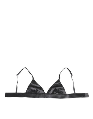 Black Silk Satin Triangle Soft Cup Underwear