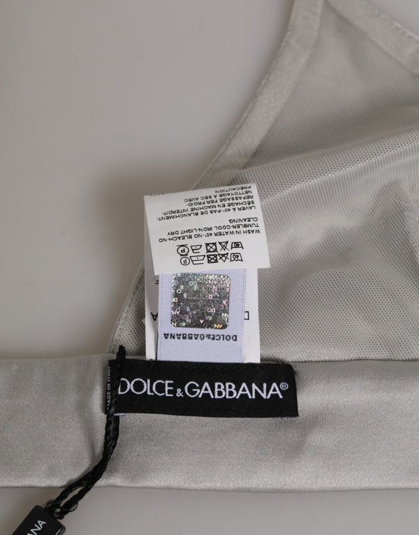 Gray Silk Satin Triangle Soft Cup Bra Underwear