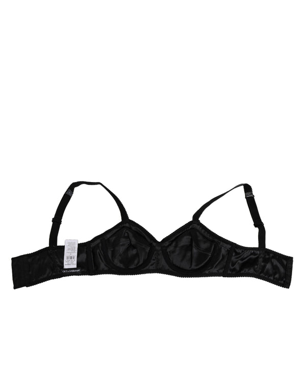 Dark Gray Silk Stretch Balconcino Bra Underwear