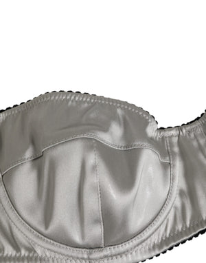 Gray Acetate Stretch Balconcino Bra Underwear