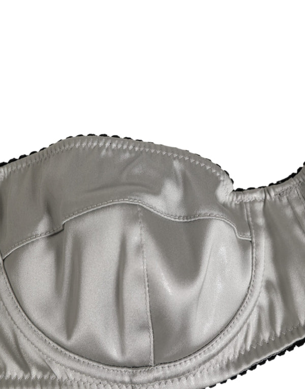 Gray Acetate Stretch Balconcino Bra Underwear