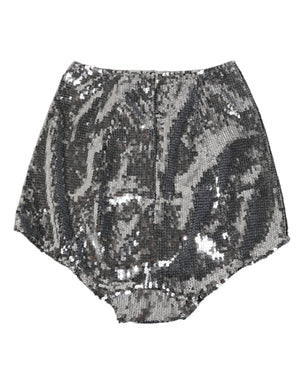 Silver Nylon Sequined Slip Girdle Panty Underwear