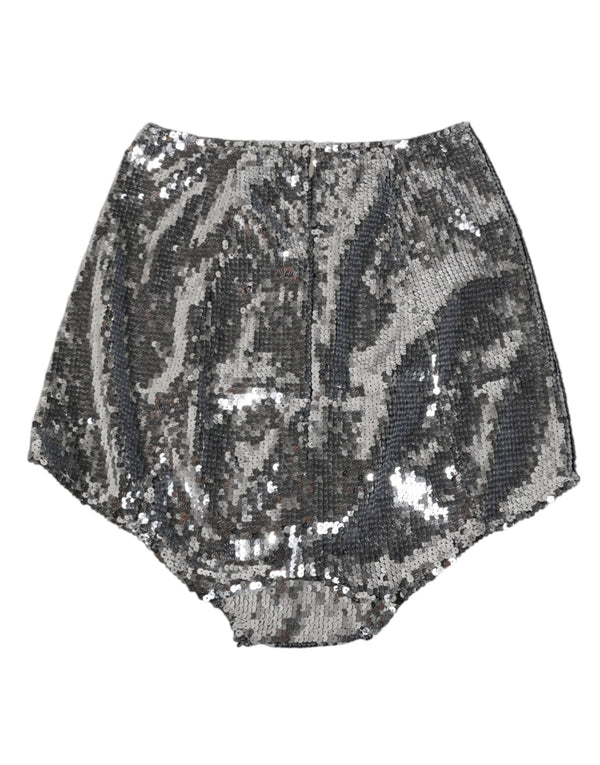 Silver Nylon Sequined Slip Girdle Panty Underwear