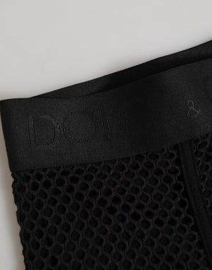 Black Cotton Logo Shorts Midi Trouser Underwear